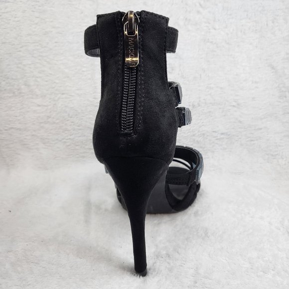 Black Multi Strap 4.5" High Heel Shoes - Picture 10 of 11